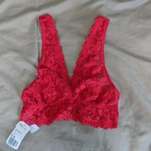 Red lace bralette